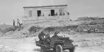 IOF soldiers in Sa'sa', Upper Galilee, during Operation Hiram, which redrew the borders between Palestine and Lebanon